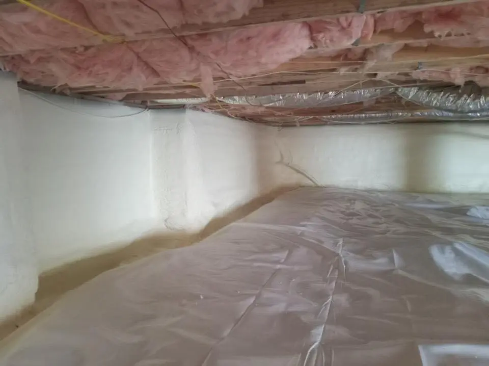 Crawl space encapsulation with closed-cell spray foam for Attic Insulation in Monett